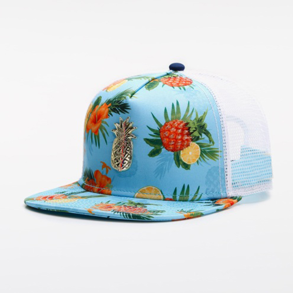 Trucker Cap Mesh - Fashionable Versat Hat Tropical Fruit Floral